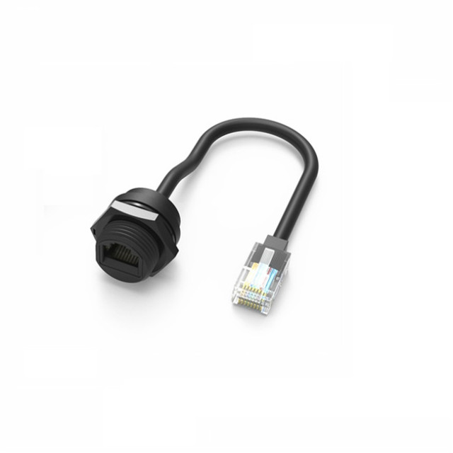 RJ45 waterproof M19 8p8c network screw locking ip67 underwater connector customized cable length ethernet rj45 connector
