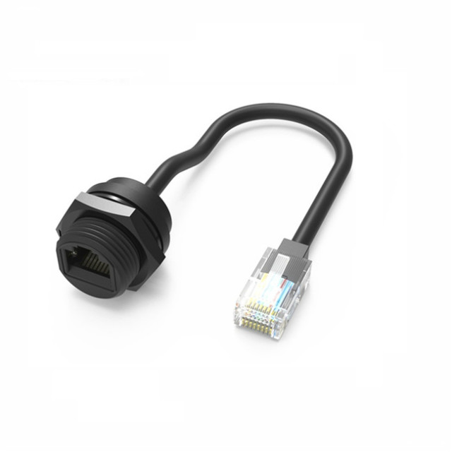 RJ45 waterproof M19 8p8c network screw locking ip67 underwater connector customized cable length ethernet rj45 connector