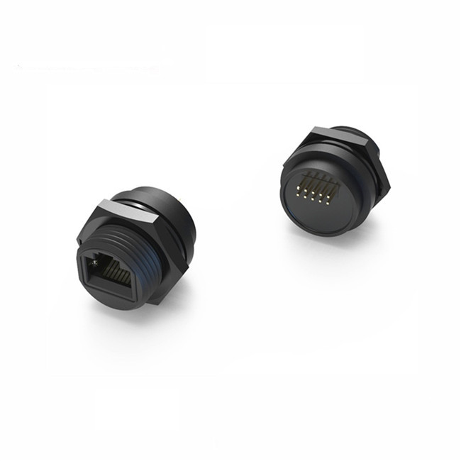 RJ45 waterproof M19 8p8c network screw locking ip67 underwater connector customized cable length ethernet rj45 connector