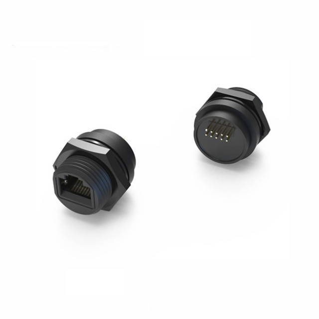 RJ45 waterproof M19 8p8c network screw locking ip67 underwater connector customized cable length ethernet rj45 connector