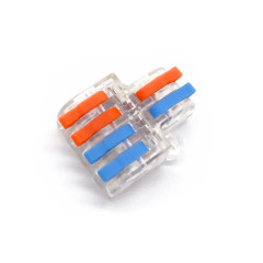 Universal transparent 2 in 4 out or 6 out connector insulated terminal block