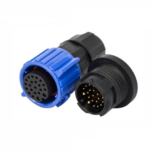 IP67 self-locking waterproof male female panel mount m19 connector plug