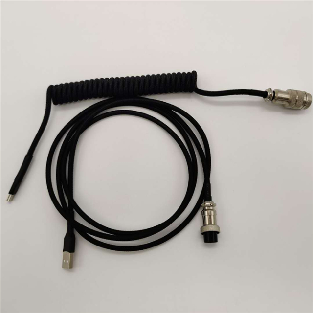 coil cable paracord+PET jacket +color optional GX16