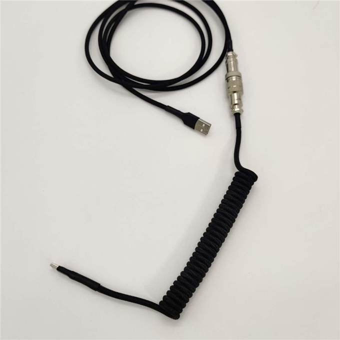 coil cable paracord+PET jacket +color optional GX16