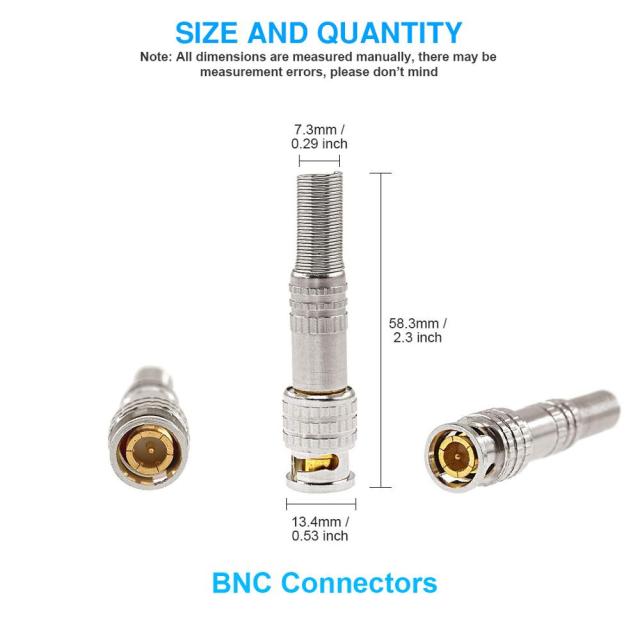 Bnc Solderless coaxial cable Connector