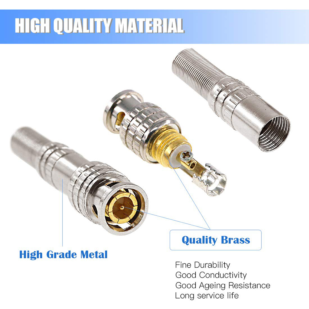 Bnc Solderless coaxial cable Connector