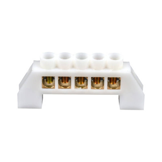 QX-A 5 7 10Positions Copper Screw Terminal Block Barrier Strip Single Row Bridge Shape for Electrical Distribution