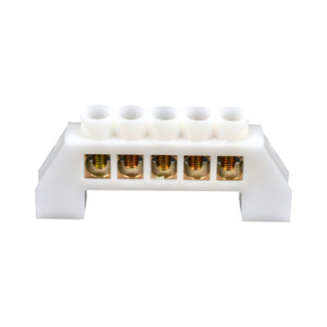 QX-A 5 7 10Positions Copper Screw Terminal Block Barrier Strip Single Row Bridge Shape for Electrical Distribution