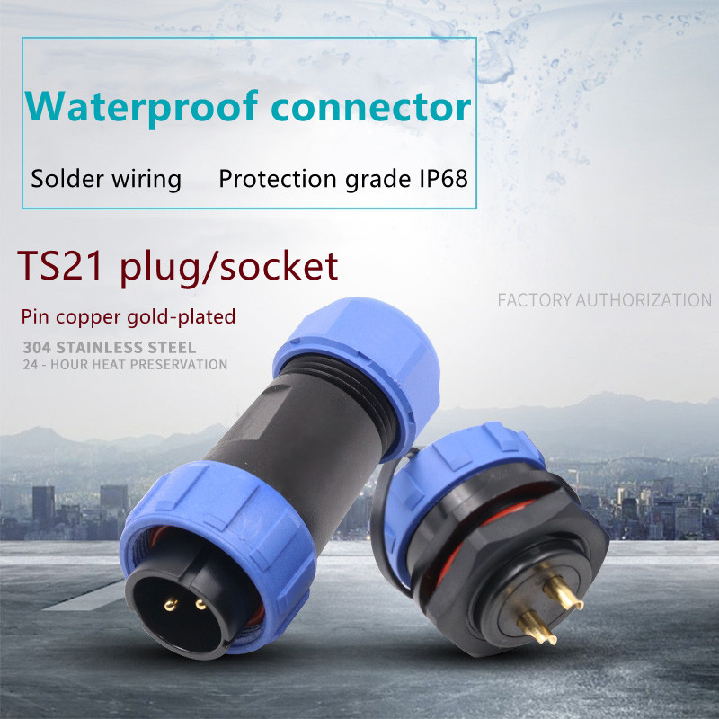 SP2110/P2 SP2111/S2 led waterproof connectors sp21 2 pin male and female connector