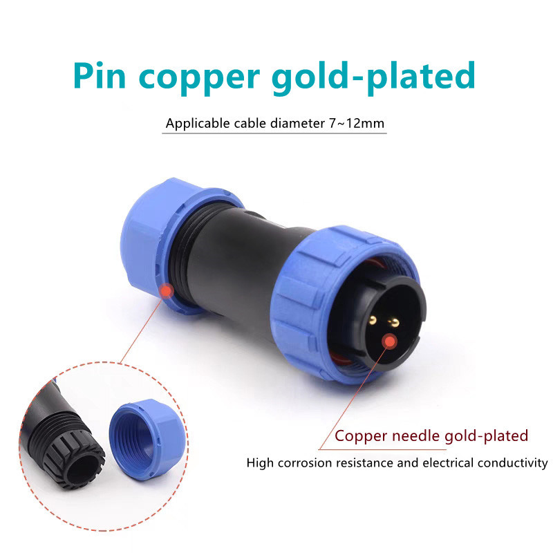 SP2110/P2 SP2111/S2 led waterproof connectors sp21 2 pin male and female connector