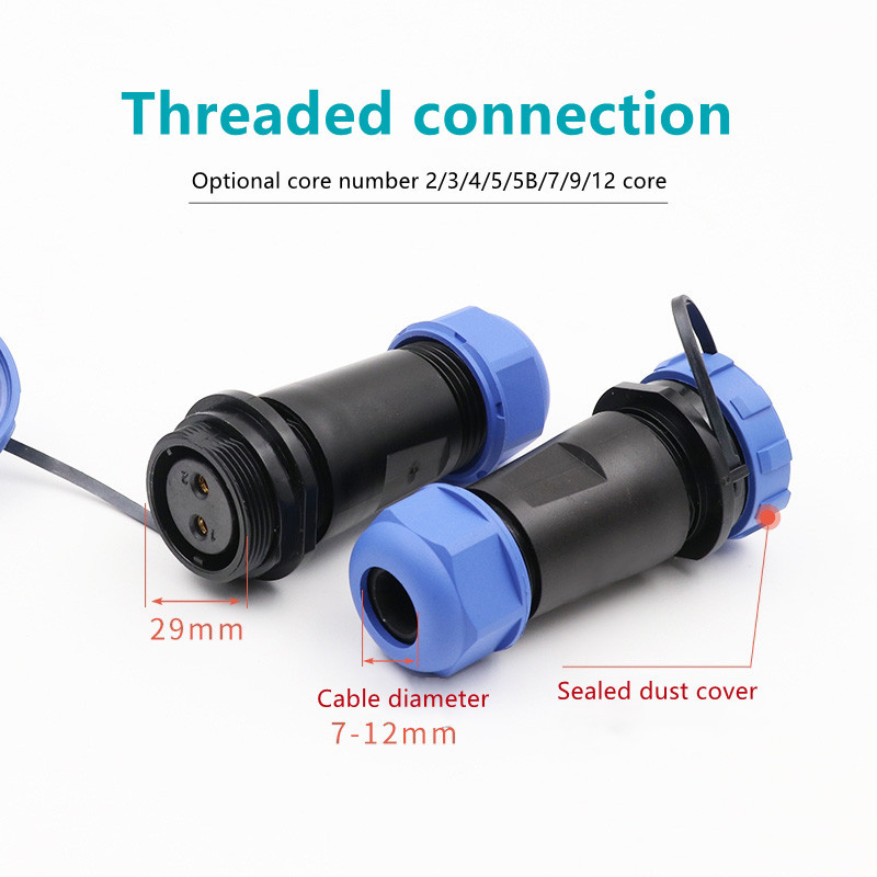 SP2110/P2 SP2111/S2 led waterproof connectors sp21 2 pin male and female connector