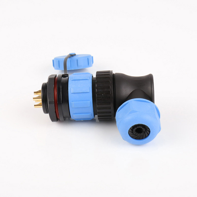 Weipu IP68 SP2910/P4 SP2912/S4 panel mount angle Cable connector