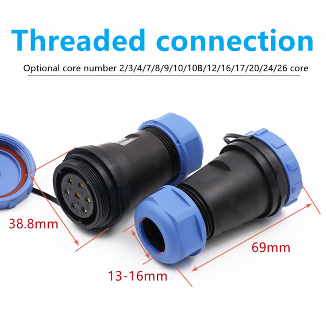 Weipu SP2910/S7 SP2912/P7 Docking Power Cable Connectors