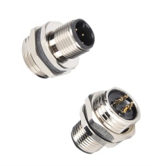 M12 A/B/D coded Male Female Bulkhead Electrical Connector 4 5 8 Pin
