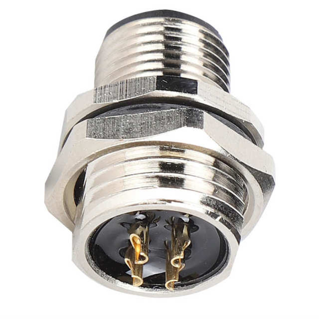 M12 A/B/D coded Male Female Bulkhead Electrical Connector 4 5 8 Pin