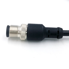 M12 PVC PUR Straight Angle Female Male Electrical Cable Connector