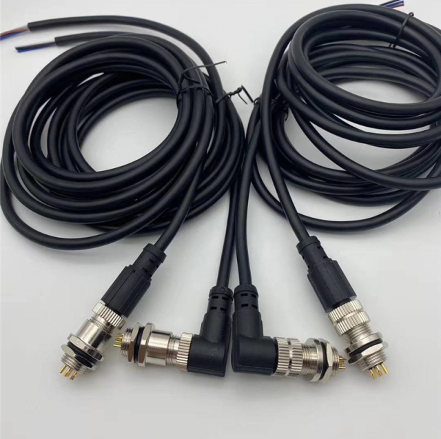 M12 Male Female Straight Angle Cable Connector