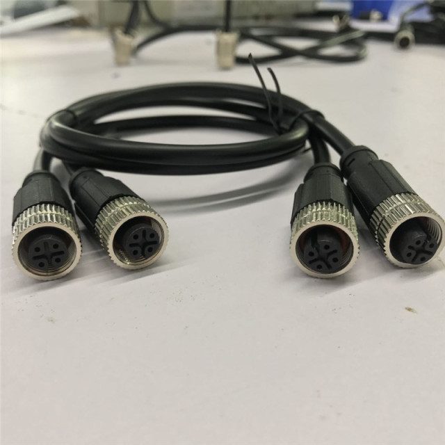 M12 Male Female Straight Angle Cable Connector