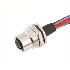 M12 Panel Mount Feed Through A-coded Wire Connectors