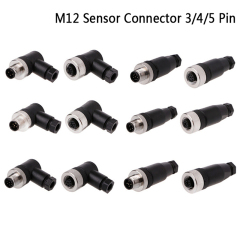 M12 5 Pin Connector Male & Female Straight Angle