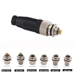 M12 5 Pin Connector Male & Female Straight Angle