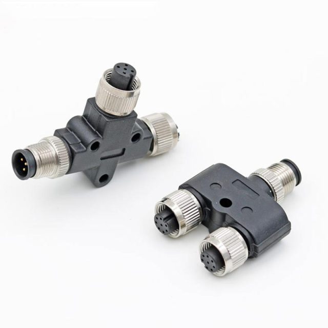 M12 T-Splitter 3 4 5 8 Pin Connector