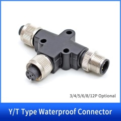 M12 T-Splitter 3 4 5 8 Pin Connector