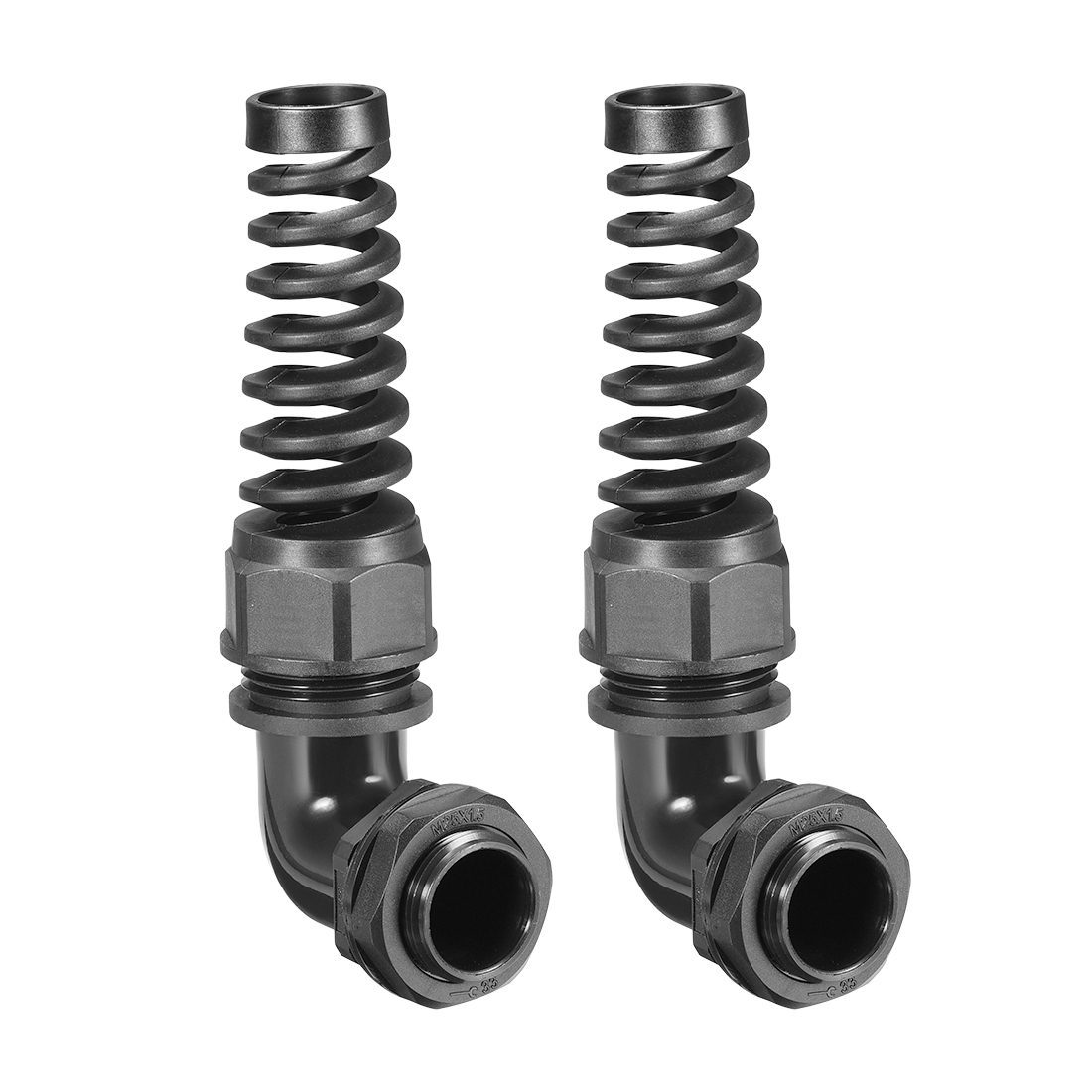 Plastic Threaded Spiral Cable Gland 90 Degree