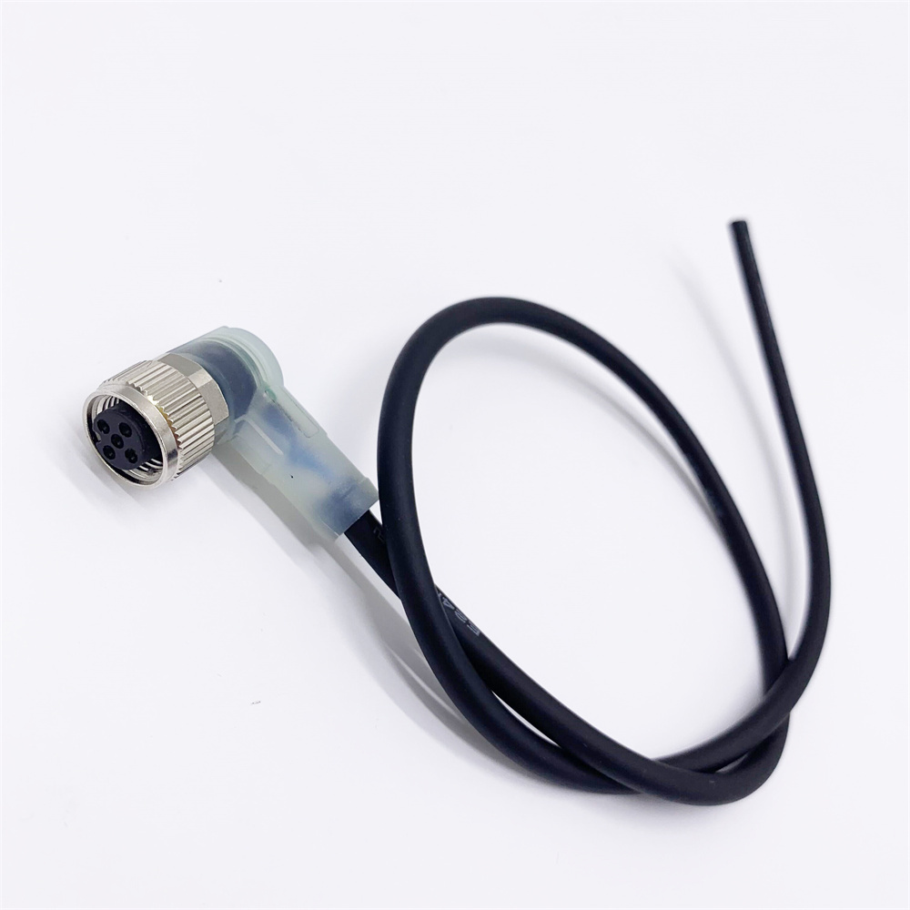 Right Angled 5 Pin M12 LED Connector Assembly