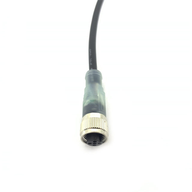 M12 Straight Connector A Coded With LED
