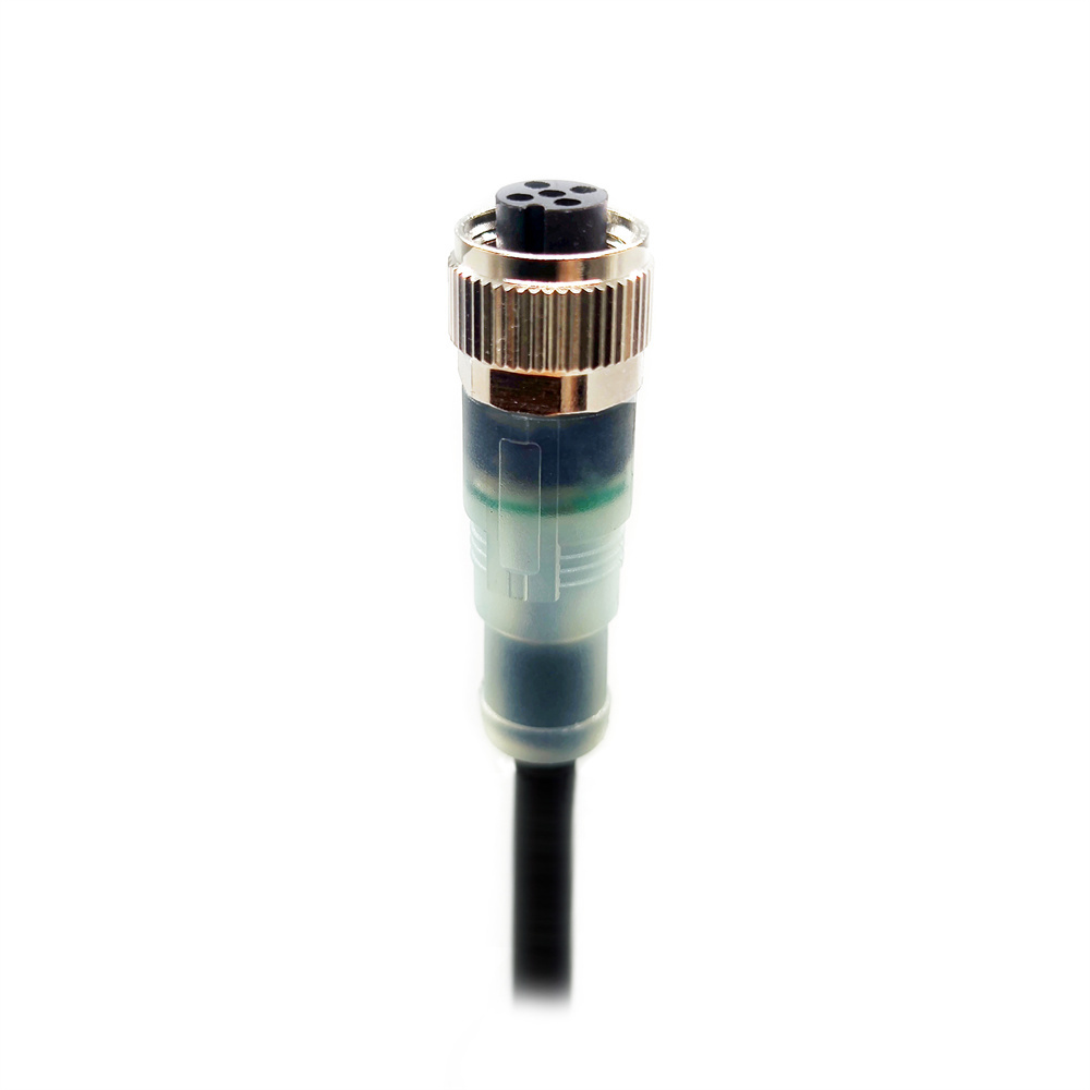 M12 Straight Connector A Coded With LED