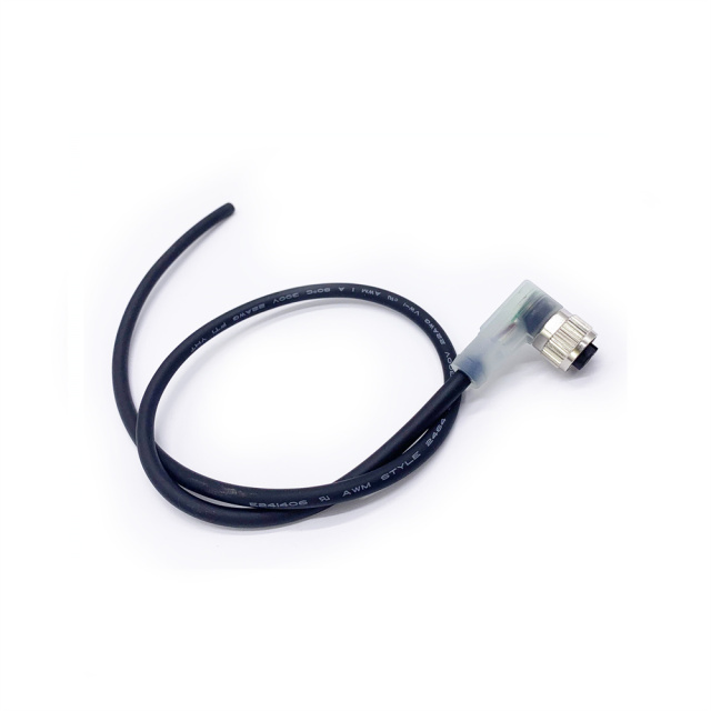 Right Angled 5 Pin M12 LED Connector Assembly