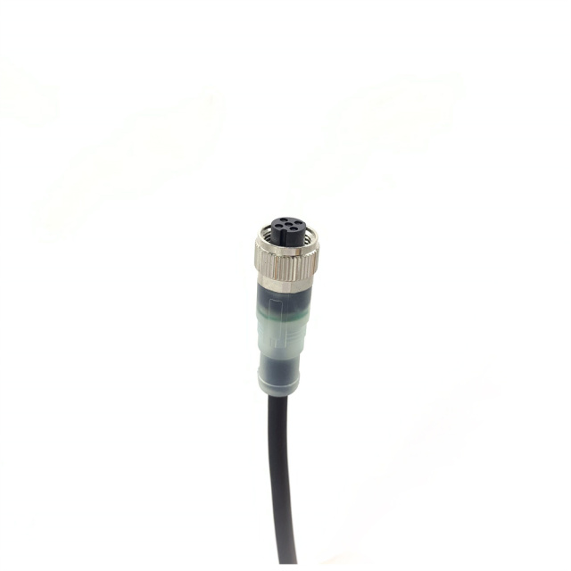 M12 Straight Connector A Coded With LED