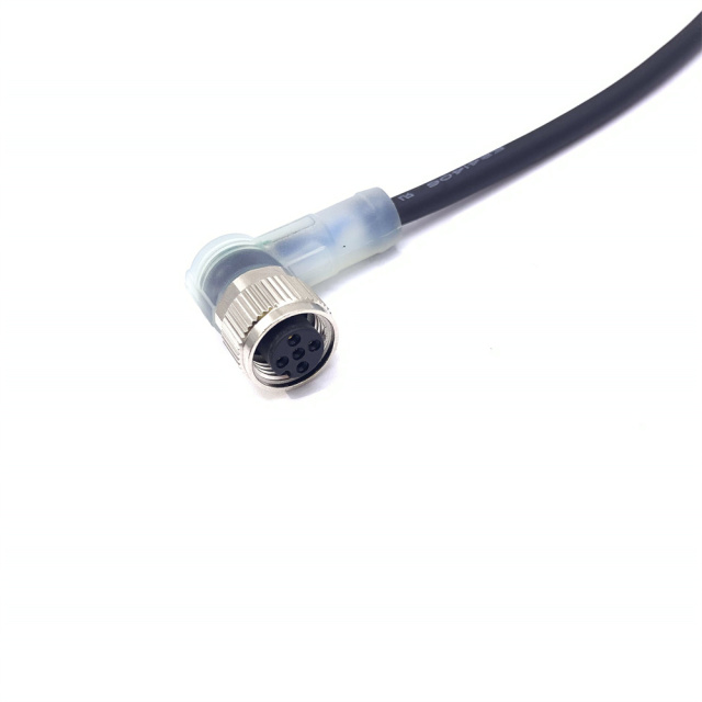 Right Angled 5 Pin M12 LED Connector Assembly
