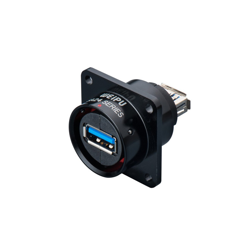 Weipu SA24 Panel Mount USB3.0 Plug Cable Connector