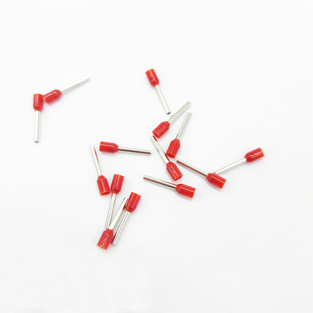 Electrical Cold Crimp terminal block wire ferrules red