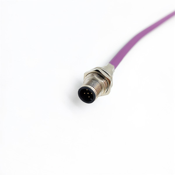 Custom wire length panel mount M12 wire connectors