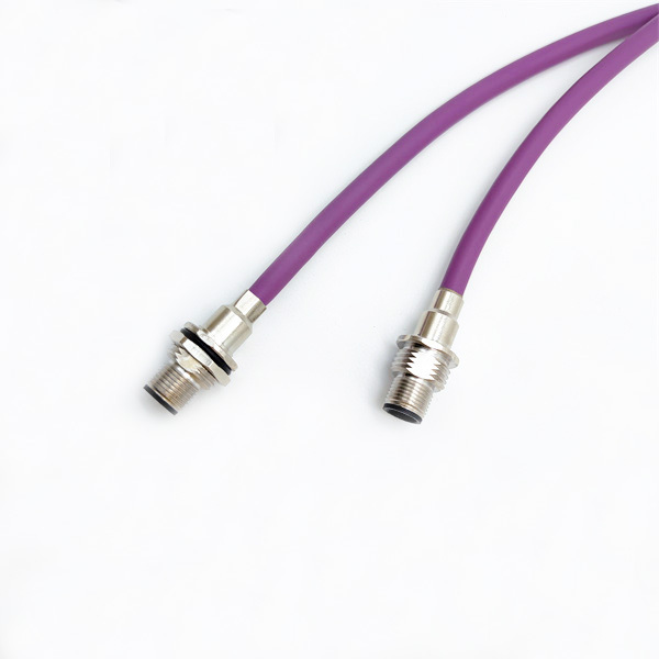 Cable With Shielded M12 Straight Angle Connector