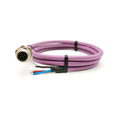 Custom wire length panel mount M12 wire connectors