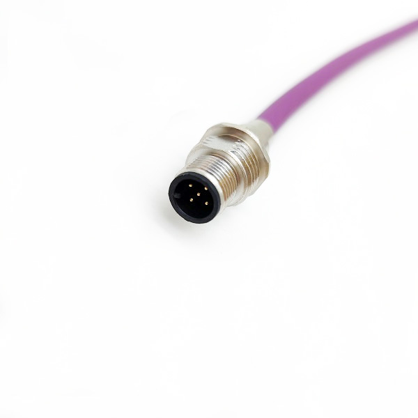 Custom wire length panel mount M12 wire connectors