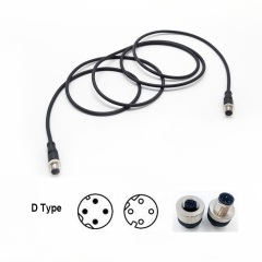 M12 4 Pin D Coded Cable Connector for Ethernet