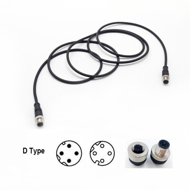 M12 4 Pin D Coded Cable Connector for Ethernet