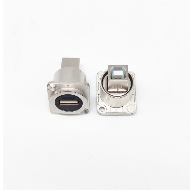 Panel Mount USB A to USB B Connector