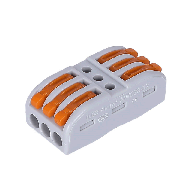 Spring lever terminal block electric cable wire connector
