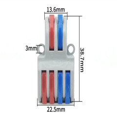 Universal quick compact lever 2 in 6 out terminal block