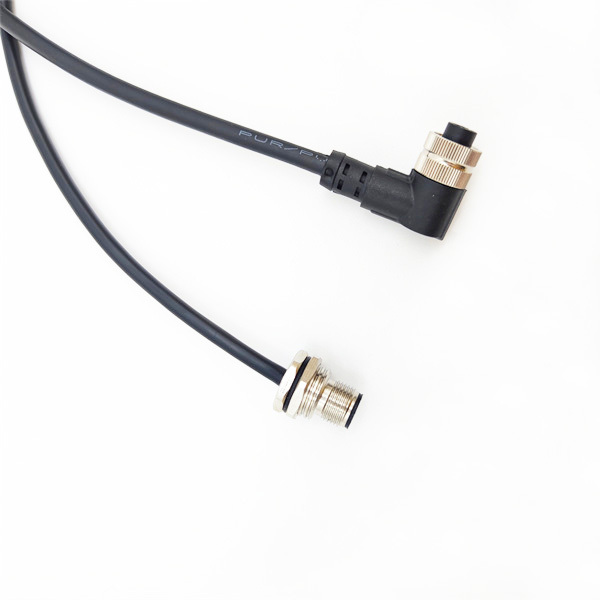 M12 PVC PUR Straight Angle Shielded Unshielded Wire Electronic Cable Connector