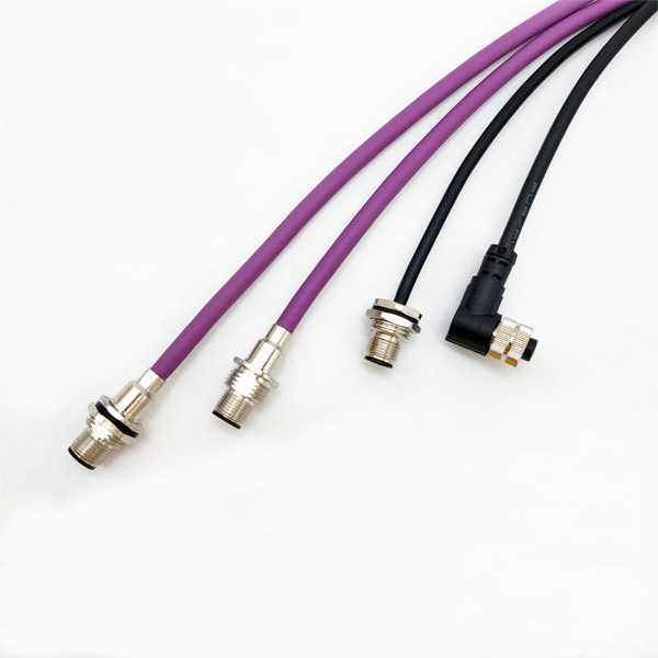 M12 PVC PUR Straight Angle Shielded Unshielded Wire Electronic Cable Connector