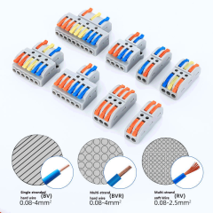 Spring lever terminal block electric cable wire connector