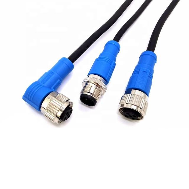 M12 4 pin waterproof cable connector
