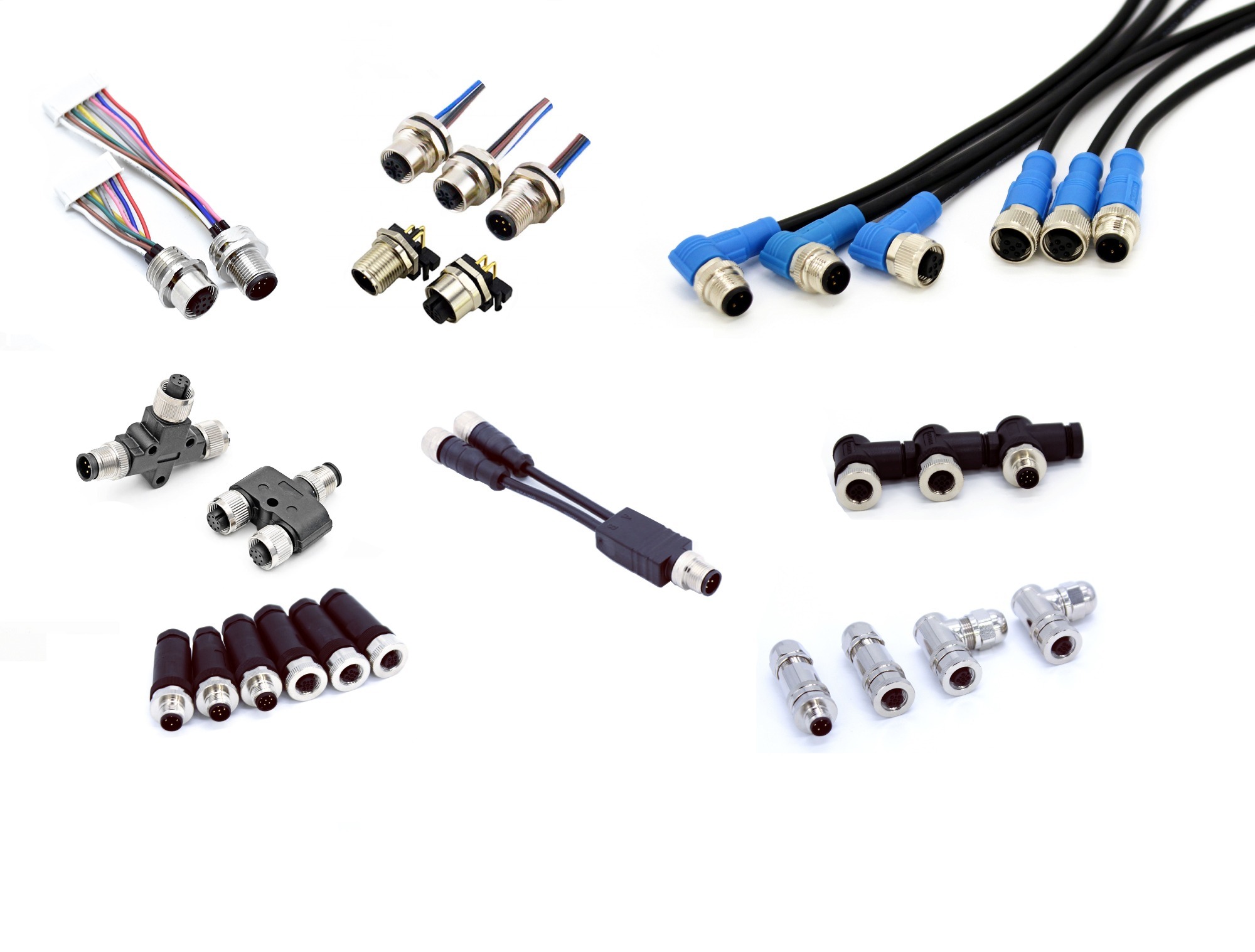 M12 4 pin waterproof cable connector